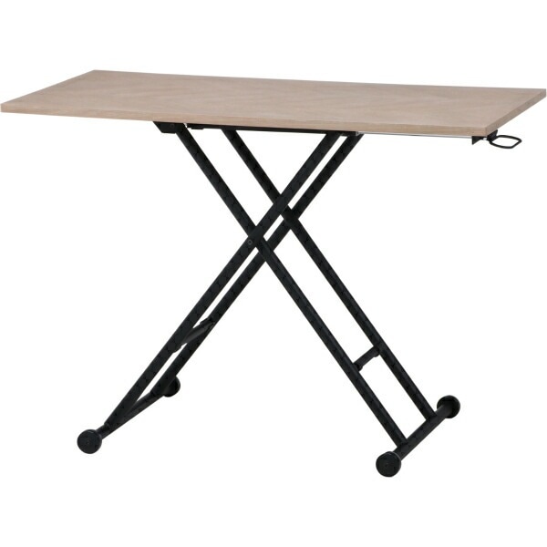 【送料無料】不二貿易　昇降テーブル　シルビア　ホワイト　19244