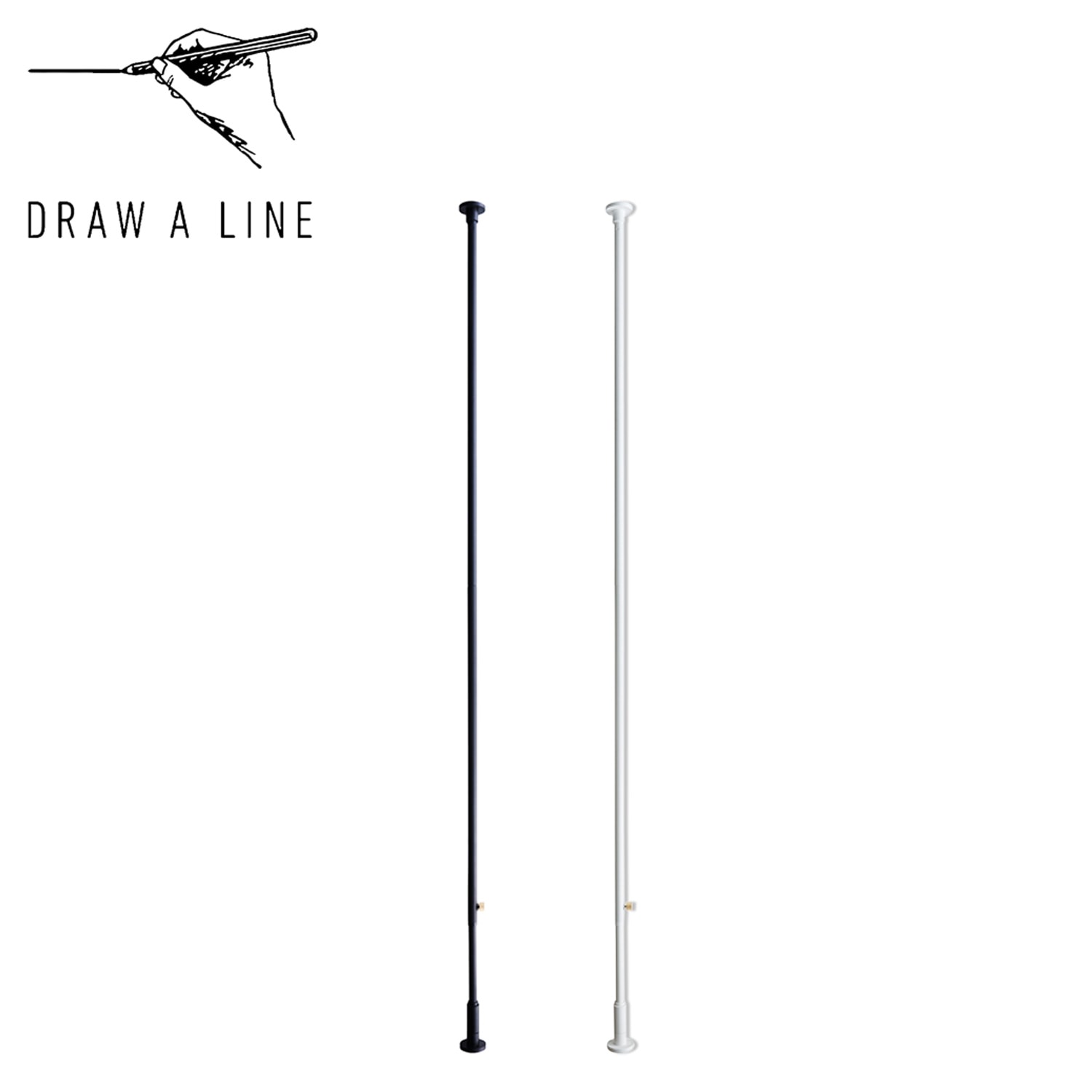 祝日 ドローアライン DRAW A LINE 突っ張り棒 003 テンションロッドC 200〜275cm D-C つっぱり棒 縦 縦専用 伸縮 収納  ブラック ホワイト Tension Rod C ポール discoversvg.com