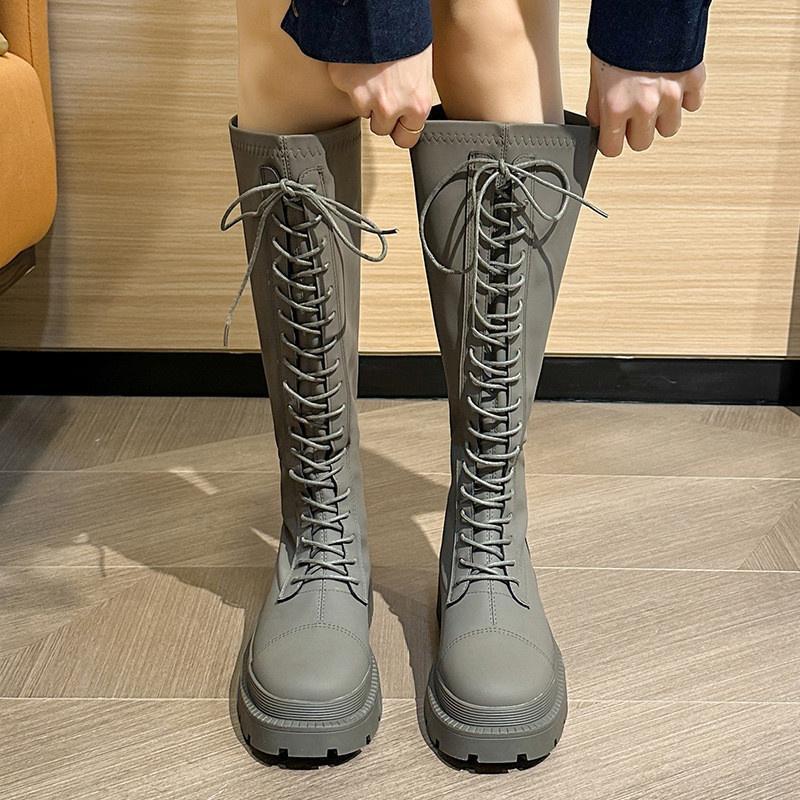 おしゃれな冬服を厳選ロングブーツ レディース ブーツ シンプル 秋冬 ヒール 厚底 美脚 大きいサイズ 幅広 レースアップ 歩きやすい お出掛け 通勤 通学 履きやすい 痛くない 4,252円