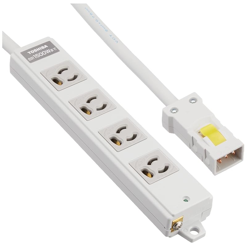 即納：TOSHIBA(東芝) ハーネス用OAタップ4個口抜け止め形 キャブタイヤケーブル付 ケーブル長 5M DC8124EN-5