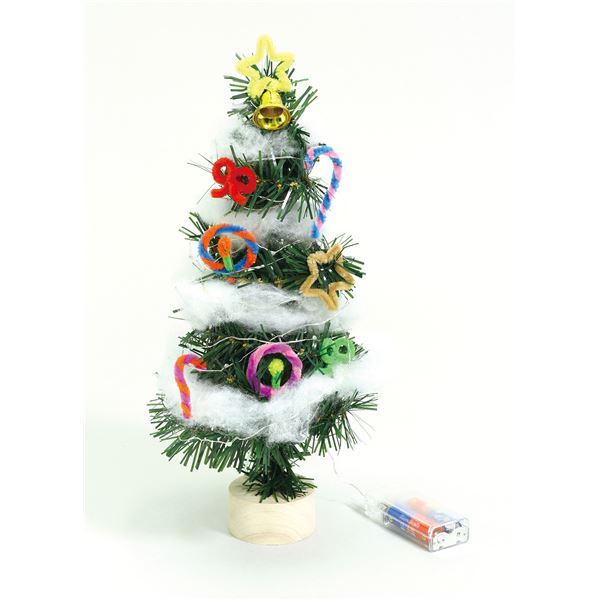 (まとめ)クリスマスツリー作り(イルミネーションライト付) (×10個セット)