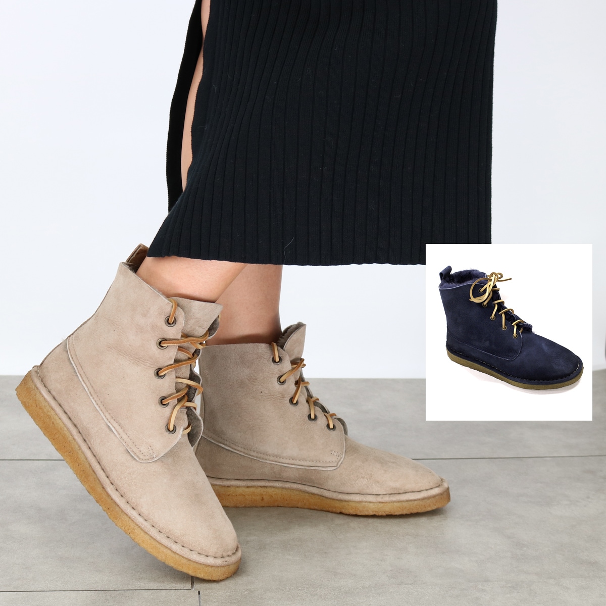 AGIO 15 レースアップスウェードレザーブーツ