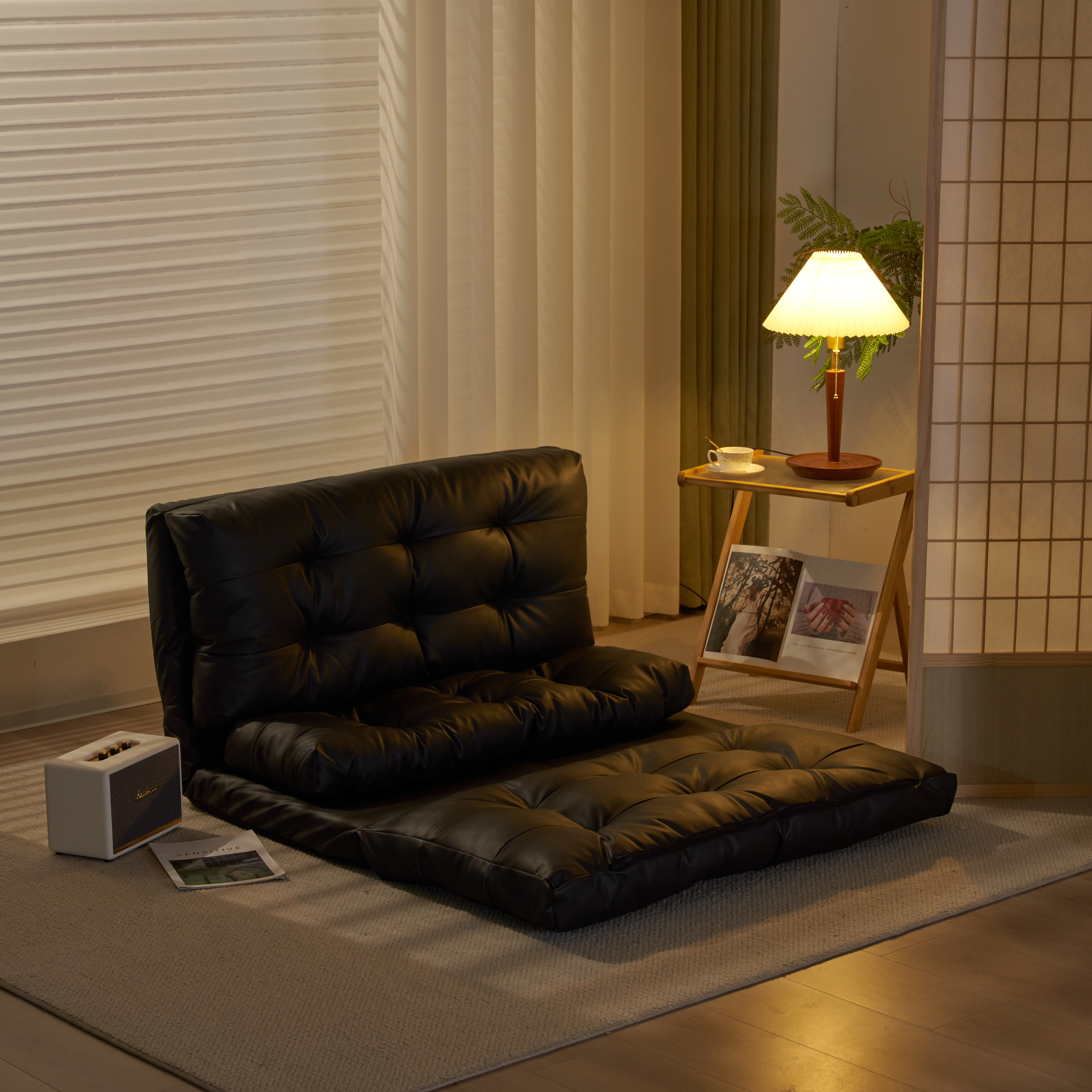 【大好評！最安値挑戦!】ソファーベッド ソファベッド ローソファー 2人掛け マルチに使える3WAY 幅108cm 6段階リクライニング クッション付き 座椅子 1人掛け 2人掛け ソファ 折りたたみ 14,720円