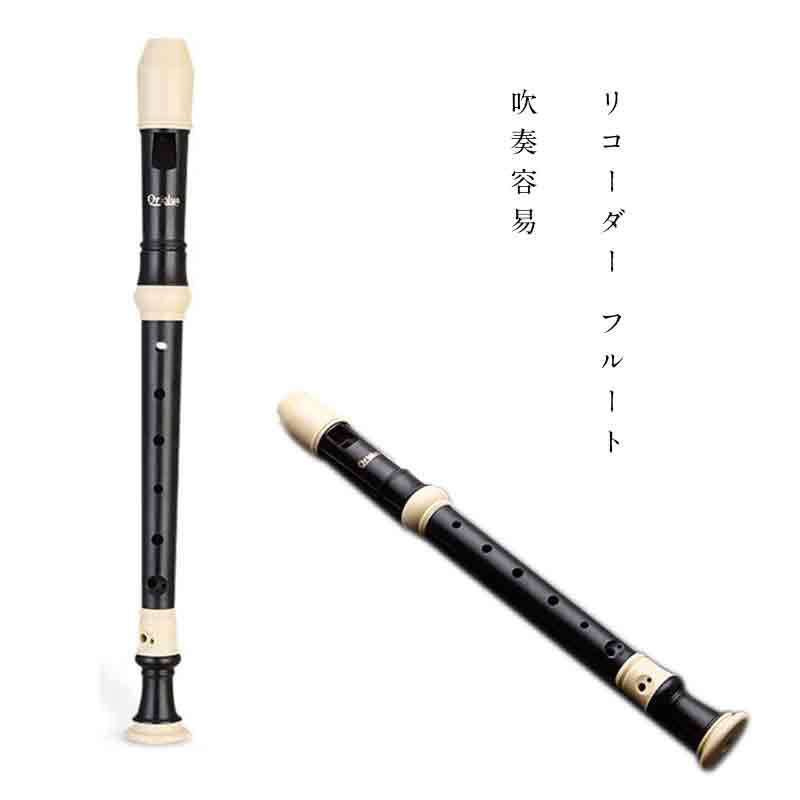 短納期 Cキー　ソプラノ　リコーダー フルート 高級　吹奏容易　ABS材　クリーニングセット＋収納ケース付き　イギリス/ドイツ２スタイル　(ジャーマン式（G）)Cキー　ソプラノ　リコーダー フルート