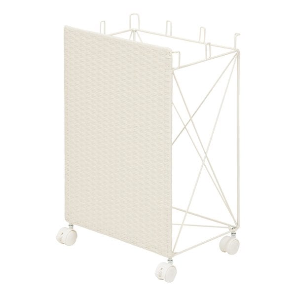 分別ごみ箱ラック ホワイト 幅38×奥行28×高さ60.5cm キャスター付き RUD-2423WH
