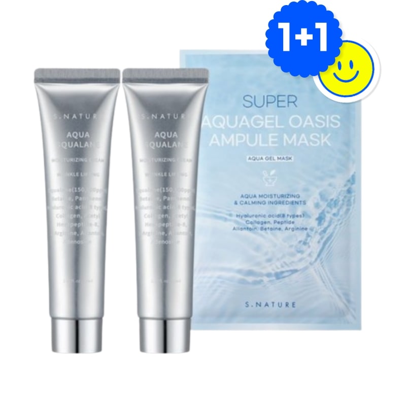 [Oliveyoung PICK/1+1] アクアスクアラン 水分クリーム 60ml +60ml (+アクアゲル マスク 1枚)