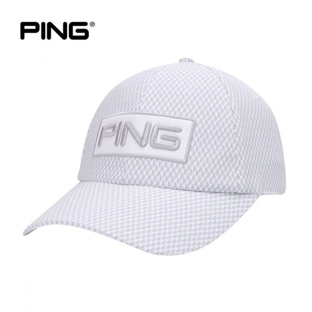 (ping) メンズ柄ボリューム刺繍ワッフェンボールキャップ