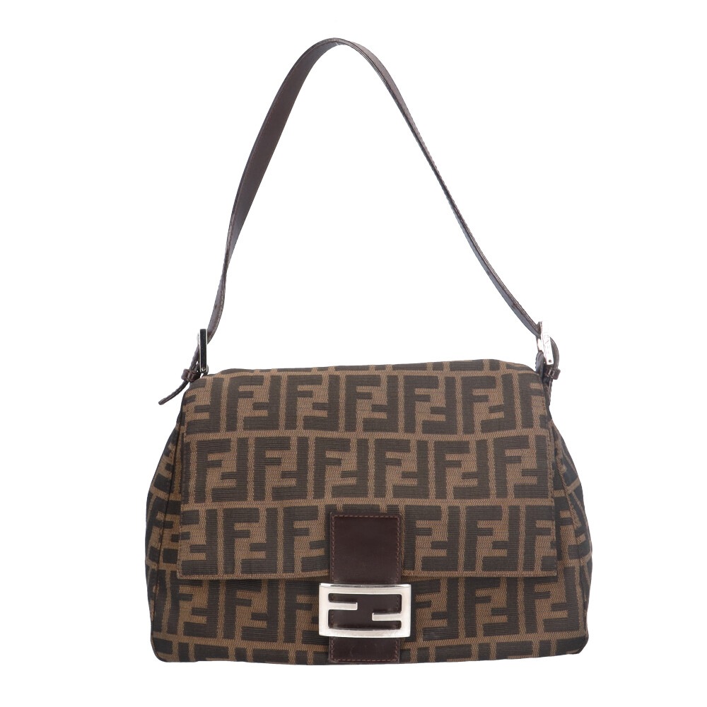 フェンディ マンマバケット ズッカ ショルダーバッグ キャンバス 26325 ブラウン FENDI 中古