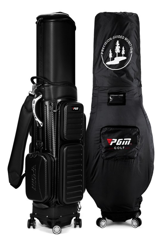 PGM 全身ハードシェル ゴルフバッグ男女兼用伸縮キャディバッグ四輪フラットプッシュ航空預け入れ用カスタムロック付き
