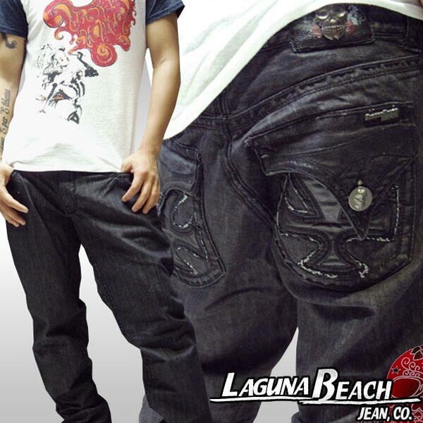 アウトレット 訳あり ラグナビーチ メンズ デニム ストレート LAGUNA BEACH DANA POINT ブラック ジーンズ パンツ ラグナ 正規 インポート LA セレブ ファッション