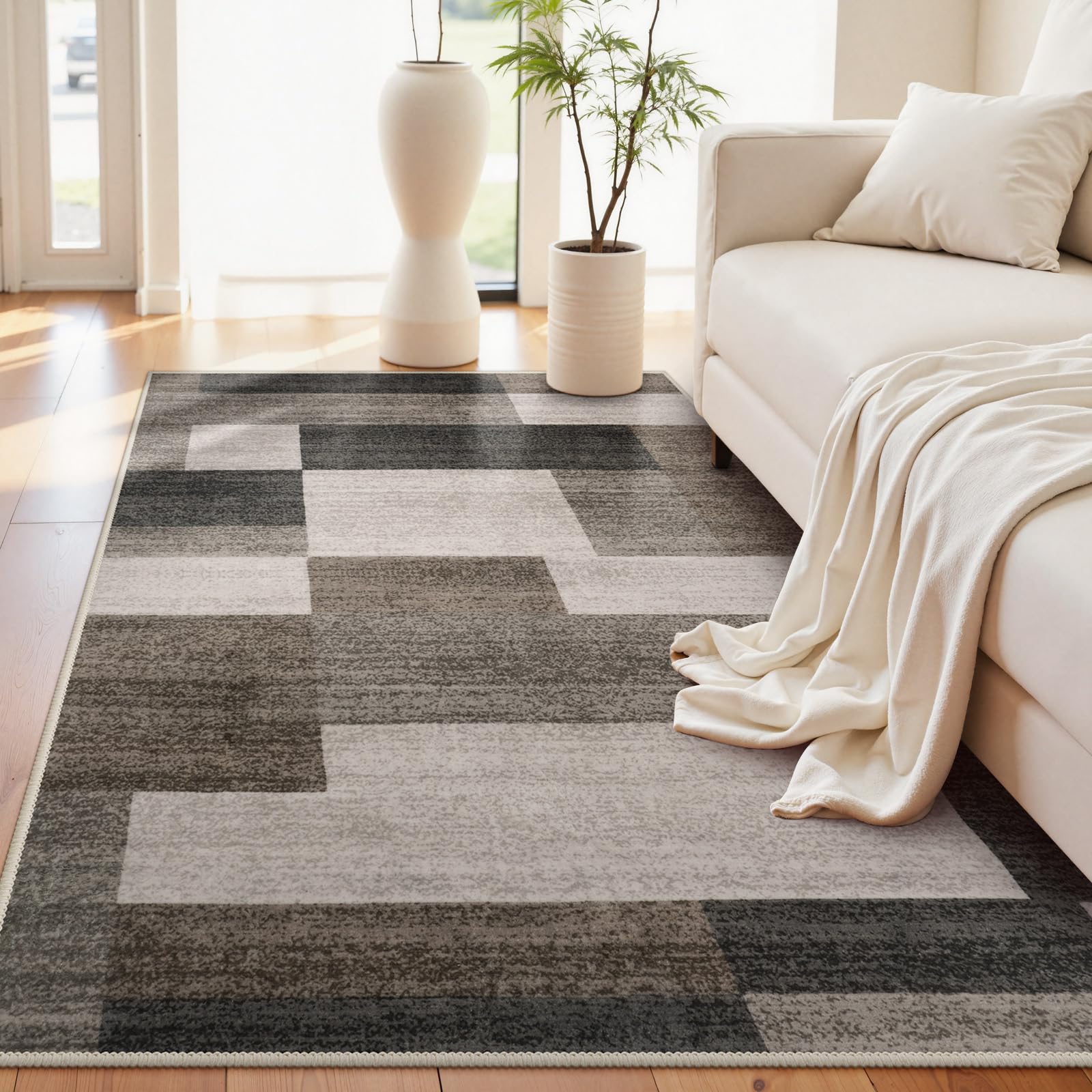 HAOCOO ラグ カーペット 洗える 120х160cm 1畳 オールシーズン適用 北欧風 モダン ホットカーペット対応 ふわふわ 滑り止め 防音 抗菌防臭 リビング ダイニング ラグマット 軽量
