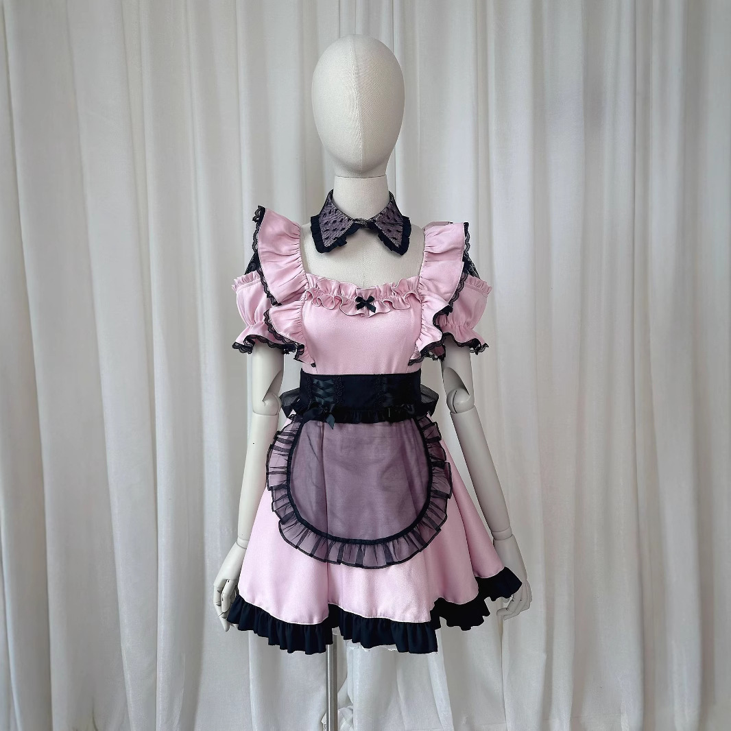新品 韓国 可爱い メイド服 cos 甘い 少女 レース メイド ユニフォーム lolita ワンピース