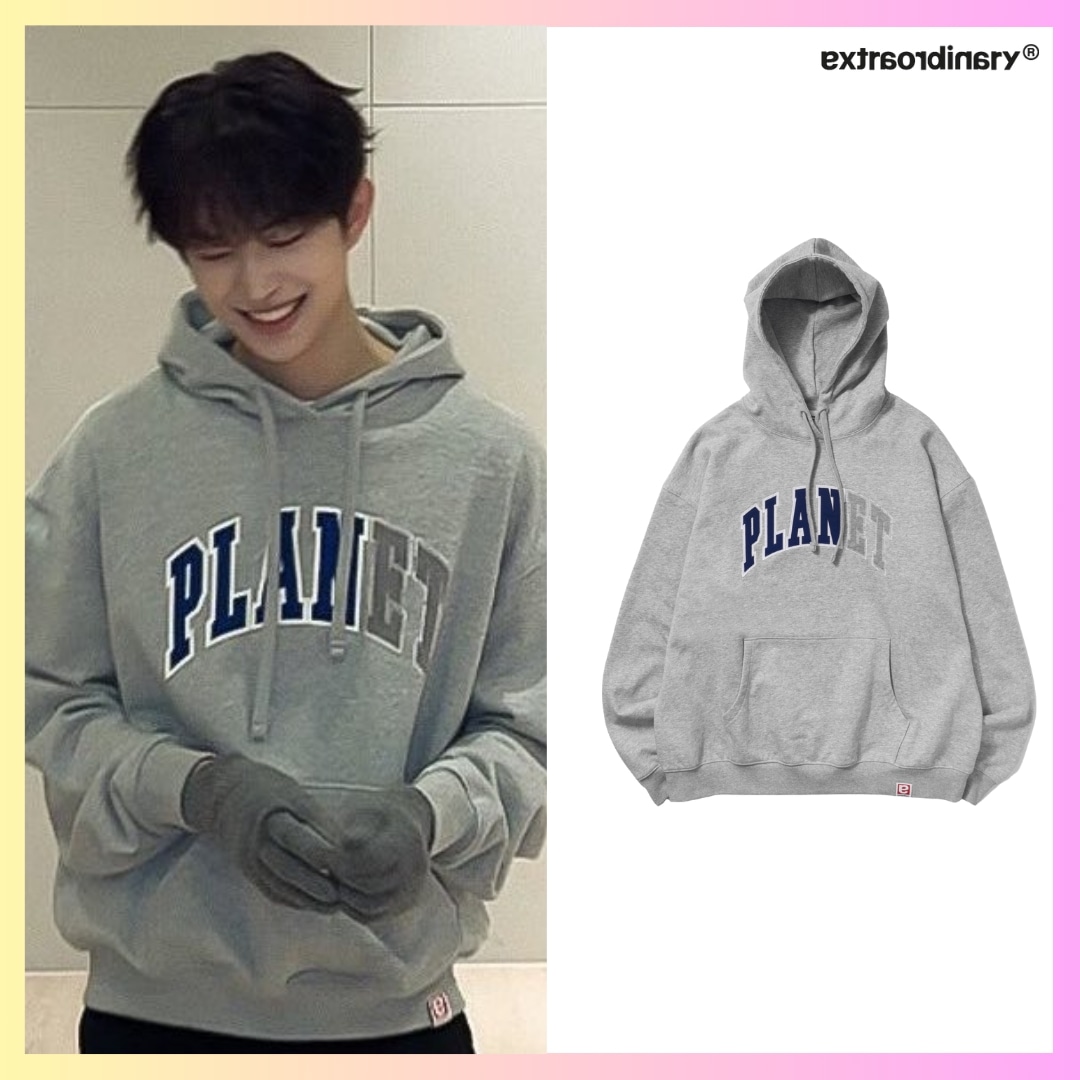 [extraordinary] [ALPHA DRIVE ONE ガンウ着用] PLANET APPLIQUE HOODIE L/GREY + FREE OMAKE パーカー フーディー