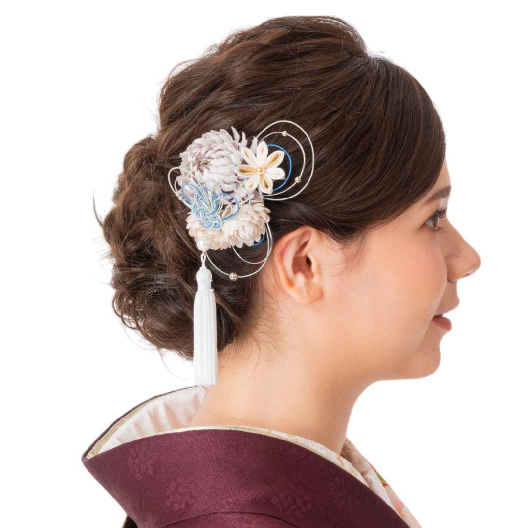 成人式 振袖 髪飾り 500-932 髪飾りセット コーム Uピン ヘアアクセサリー 和装 アクセサリー シロ グレー アカ ベージュ 入学式 成人式 卒業式 結婚式 浴衣 ブライダル 披露宴 和 洋