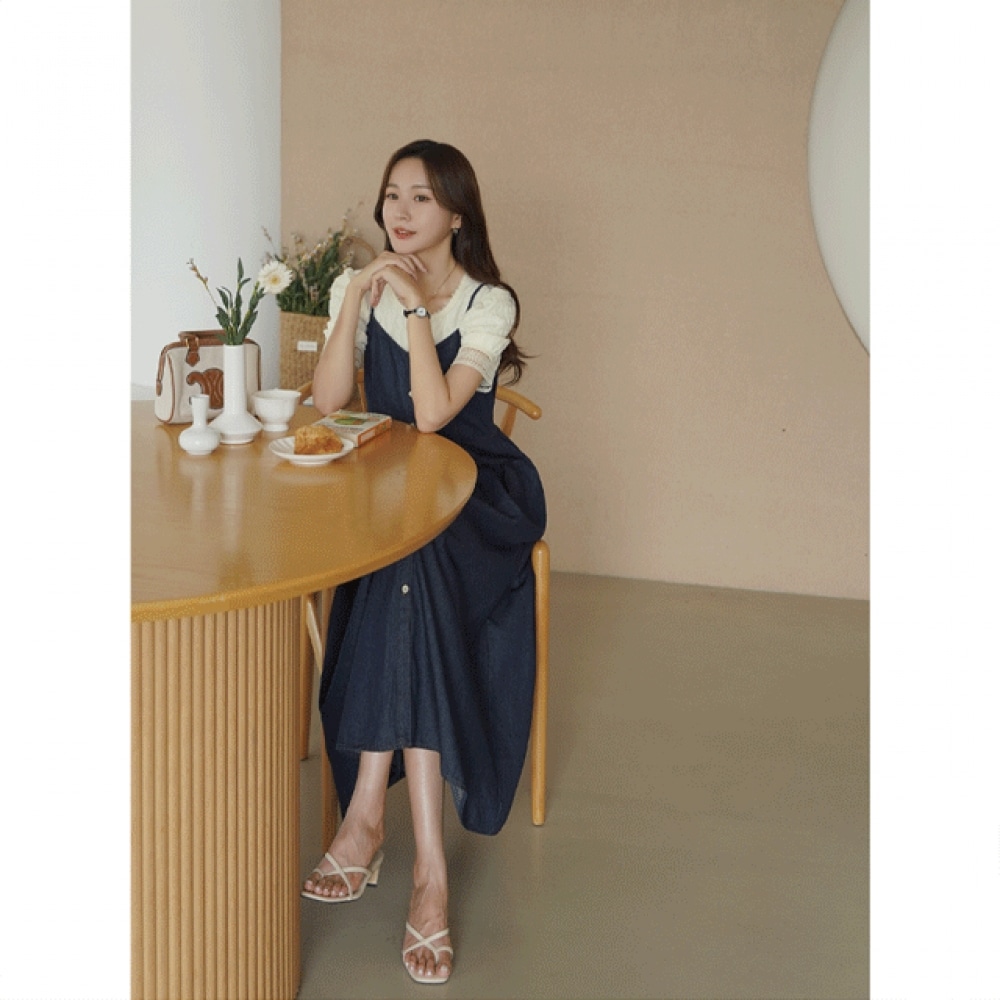 クリック＆ファニーランミットデニムドレス