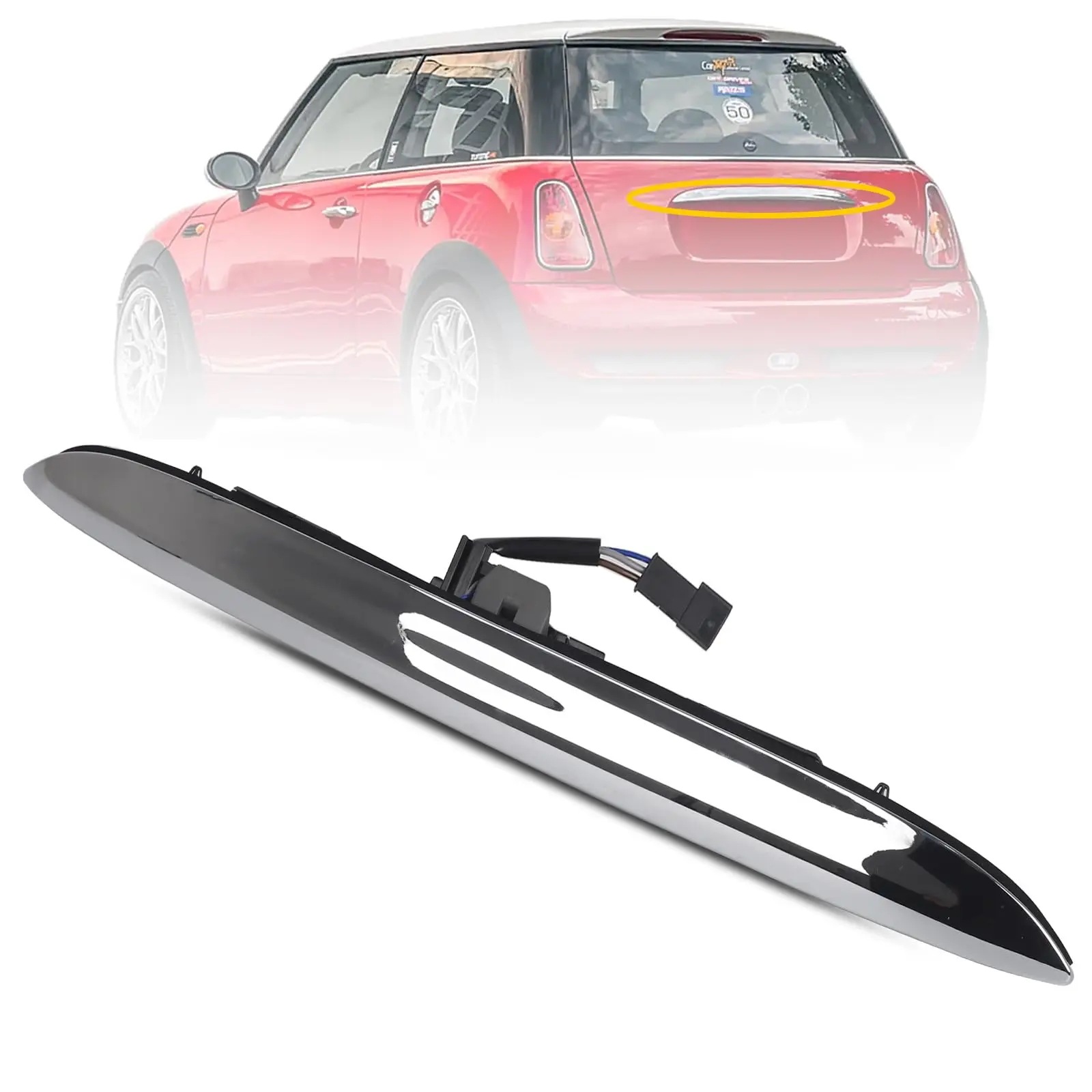 BMW Mini R50 R52 R53 2000-2006年用 ツーリングブート トランクリッド リアハンドルグリップ（テールゲートスイッチ付） 51137167530 純正部品 輸入品