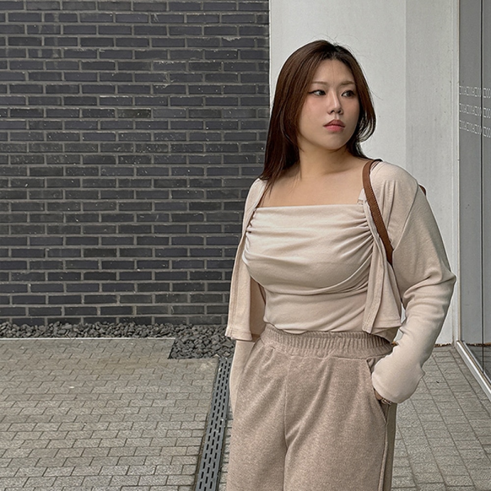 (JSTYLEのイーブレット) イーブレットヒートビューシャーリングアンボールナシカーディガンセット JSTYLE