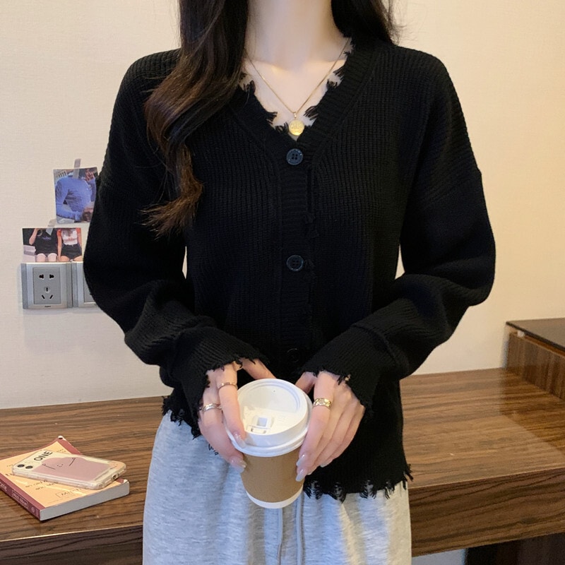 レディース ニット セーター カーディガン 長袖 Vネック スリム かわいい 大人可愛い シンプル カジュアル おしゃれ かっこいい レトロ こなれ感 ラフ マニッシュ ルーズ 個性的 クール