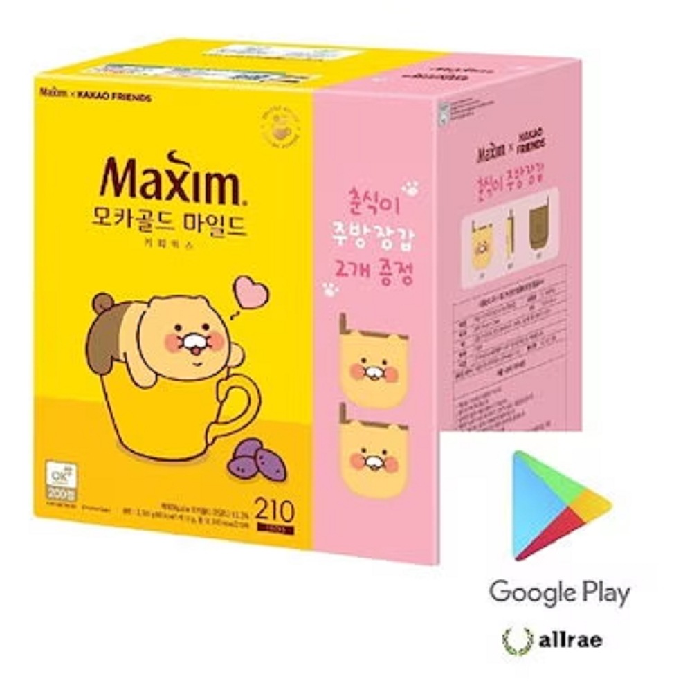 韓国食品 - 限定版年末企画マキシムモカゴールドコーヒーミックス210T+カカオフレンズ 春式キッチンタオル