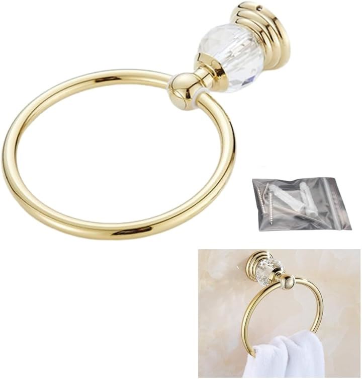 タオルハンガー タオルリング タオル掛け タオルホルダー トイレ 洗面所 壁掛け おしゃれ 取付け 金属製(ゴールド, 標準) 5,080円