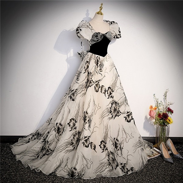 ワンピースドレスドレス韓国 演奏会用ドレス レディース オフショルダー 結婚式 母親 小さいサイズ パーテ 大人 演奏会 発表会 ピアノ 花柄 マキシ丈 大きいサイズ ドレス ロング 披露宴 イブ
