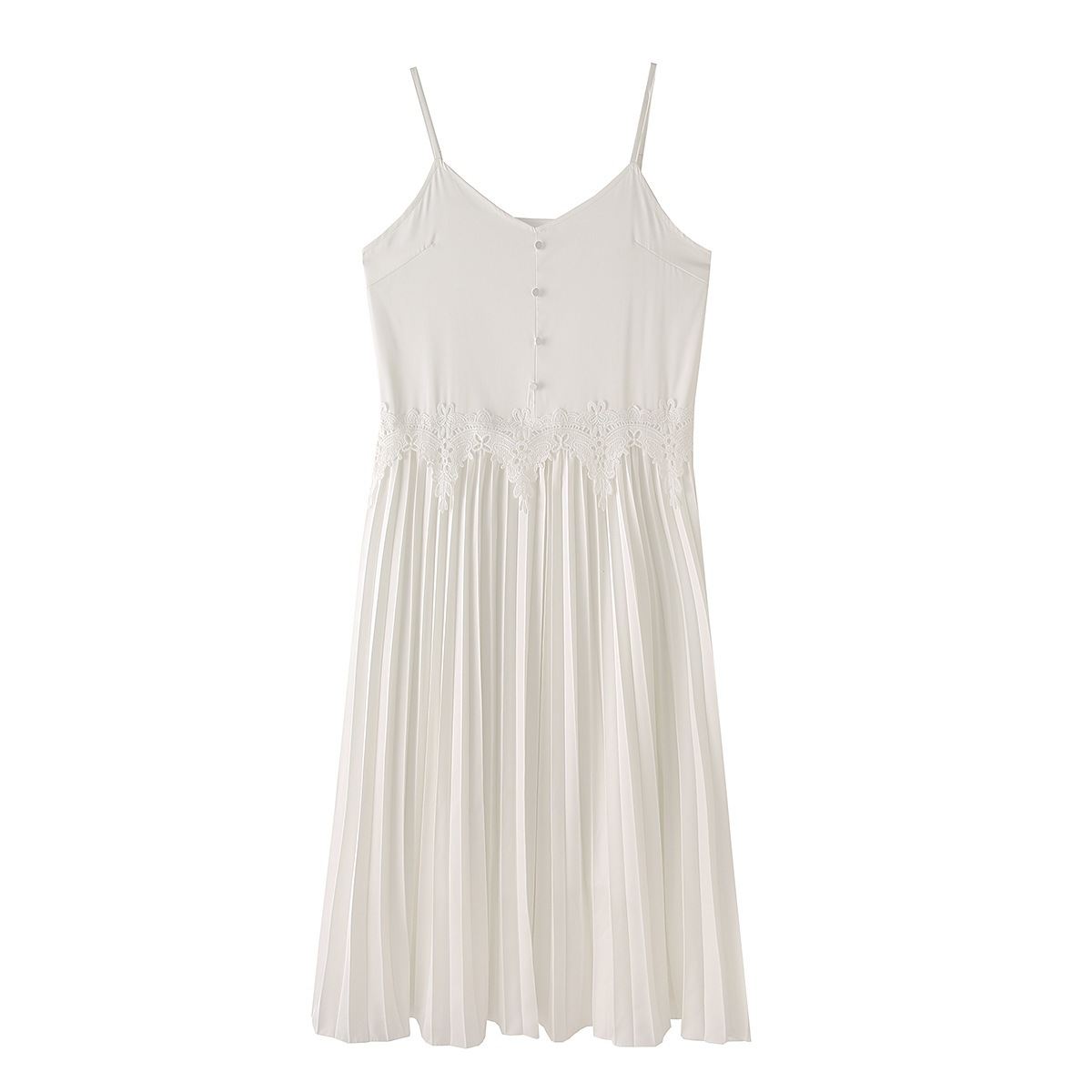 【急速発送】白いオルガンのしわ海辺で休暇を過ごす キャミソールワンピース