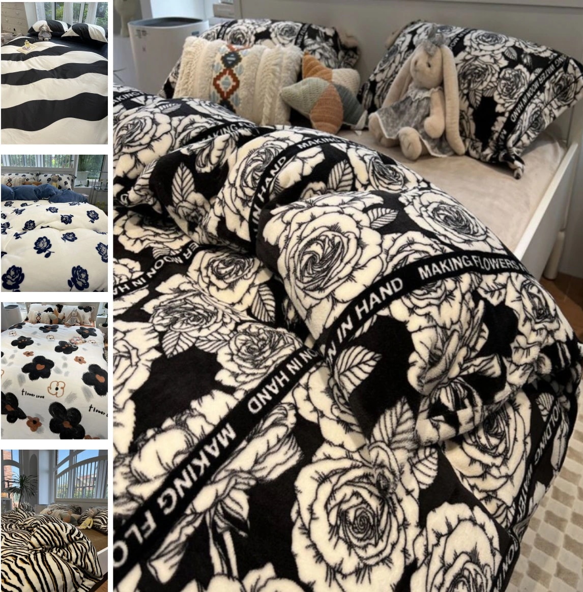 韓国ファッション 布団カバー セット 布団 シーツシンプルデザイン　北欧 寝具冬のベッド用品サン シ ングル ダブルセミダブル