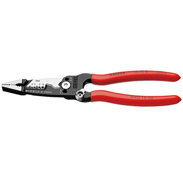 KNIPEX クニペックス 電気技師用多機能ペンチ プラスチックコーティング サイズ200x46x15mm 1371-8