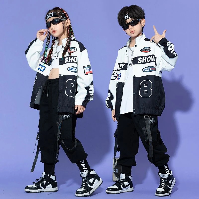 子供の街のダンスのファッション服の男の子のhiphopのスーツの女の子のジャズのダンスの子供のヒップホップの機関車の服装のファッションのズボン