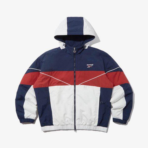 スポーティカラーブロックパディングジャケット - ネイビー REJU-6EP10-N2