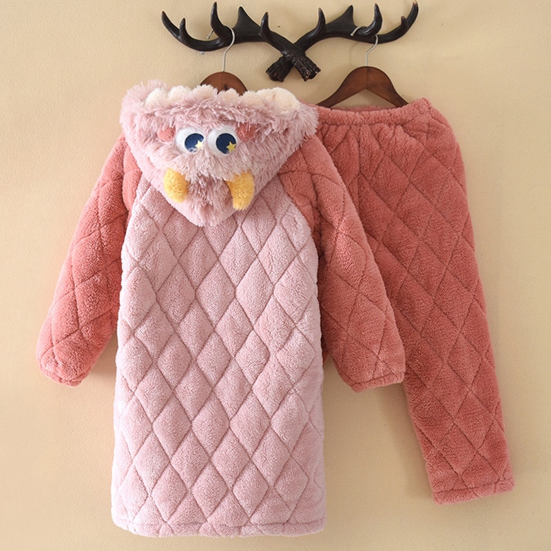 暖かい パジャマ キッズ 150 子供 長袖 パジャマ 着ぐるみ可愛い 秋 冬 もこもこ 暖かい 上下セット ナイトウェア 厚手 ルームウェア 長袖 大きいサイズ秋冬子供用パジャマ女児3層厚手ホームウ 9,621円