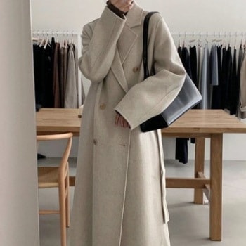 2色 レトロ風 アウター コート レディース 冬 きれいめ 暖かい ロングコート ミドル丈 長袖 襟付き Aライン ウエストリボン ブラウン オフホワイト 大人カラー S M L 9,941円