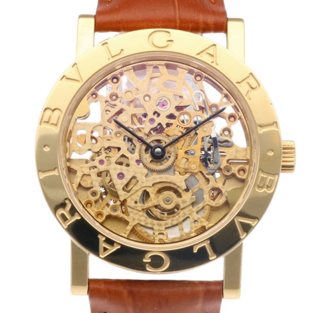 ブルガリ ブルガリブルガリ スケルトン 腕時計 18金 K18イエローゴールド BB33GL SKP 自動巻き 1年保証 BVLGARI 中古 美品
