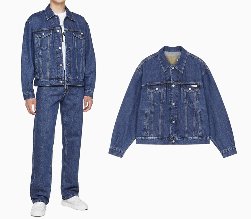 Mens 90s Dark Blue Denim Jacket ( 40EM719-E5D )