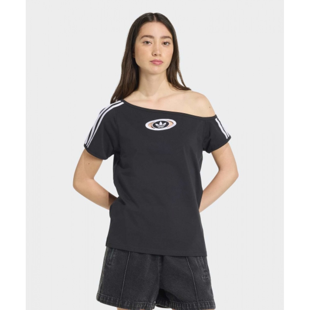 ADIDAS オフショルダー Tシャツ - ブラック / KC8796