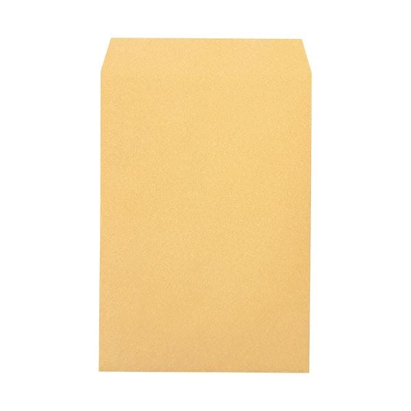 （まとめ） ピース R40再生紙クラフト封筒テープのり付 角20 85g／m2 790-30 1パック（100枚） 5セット