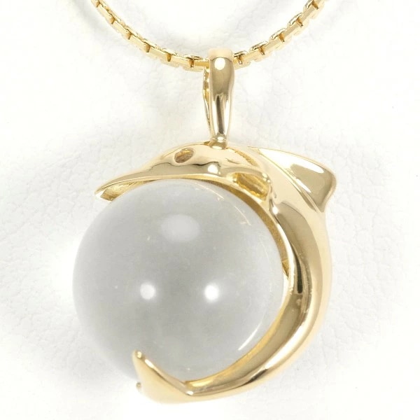 K18 18金 YG イエローゴールド ネックレス クォーツ 約40cm ジュエリー 中古