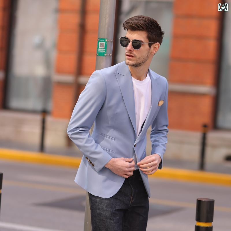 スーツ　ジャケット　カジュアル カジュアル スーツ メンズジャケット 高級 センス ビジネス 通勤 春夏 薄手 ウール シングル ウエスタン