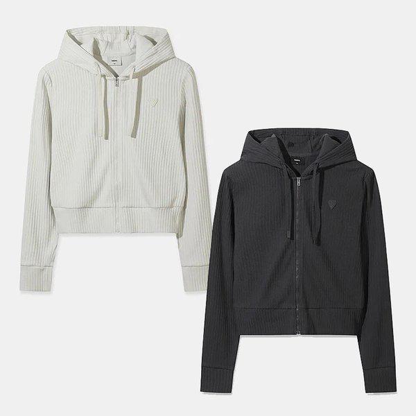 女性グリーンマインド リブ フード付きジップアップジャケット (7M26162)