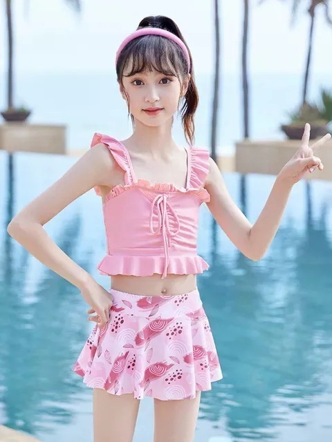 水着ガールズスーパーフェアリーサマー年中子スプリットスカート 韓国 無料スイミングキャップ