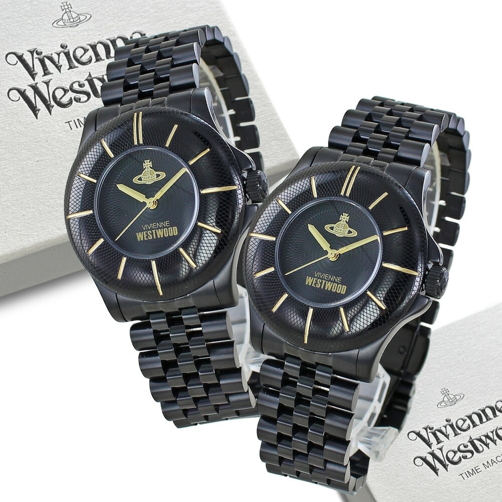 ペアウォッチ レディースモデル 2本セット お揃い ヴィヴィアン ウエストウッド ペア腕時計 ユニセックス ブランド ブラック 同じ腕時計 両親 友達 カップル カジュアル ビジネス 誕生日 結婚式