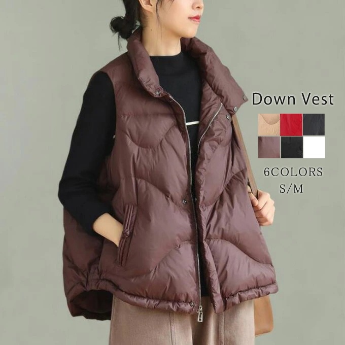 ダウンベスト ショート丈 レディース ノースリーブコート 秋冬ベスト ダウンコート コート 袖なしジャケット カジュアルベスト 大きいサイズ 着回し オシャレ