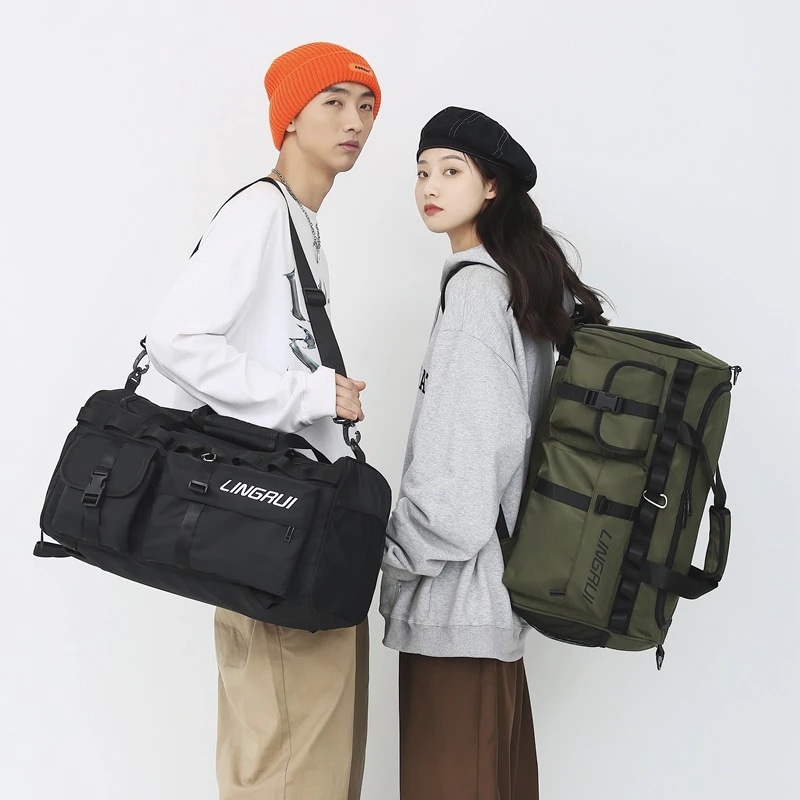 旅行バッグ カップル 2WAY スポーツ バックパック or 肩掛け 通学 大容量 登山30%までに制限