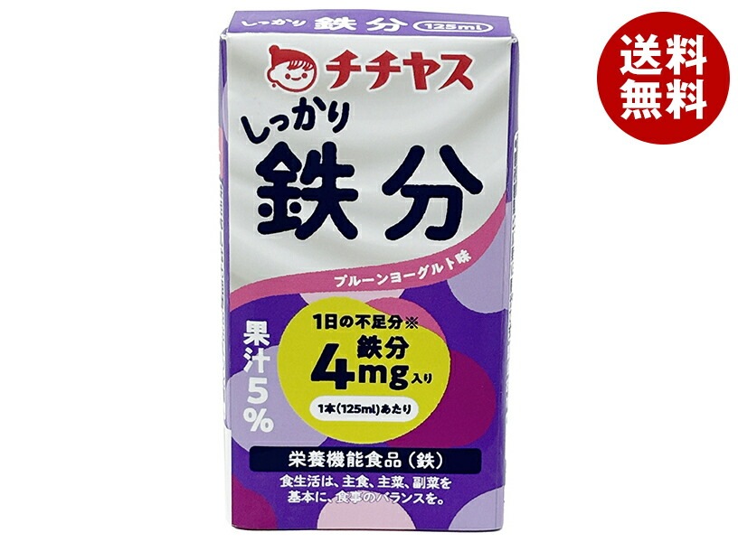 チチヤス しっかり鉄分 125ml紙パック×24(12×2)本入×(2ケース)