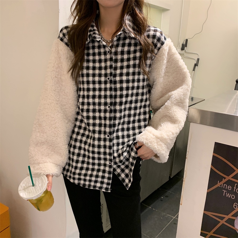 モノトーン 袖エコボア トップス シャツ プルオーバー ミディアム丈 袖あり 長袖