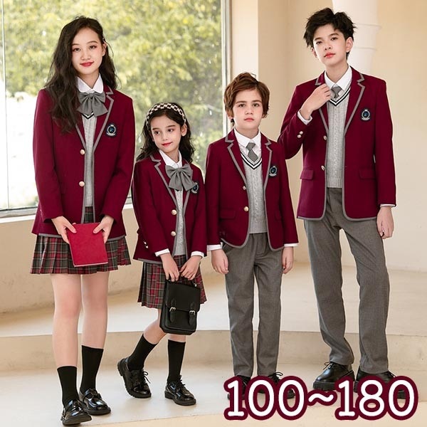 卒業式 入学式 スーツ 女の子 男の子 中学 小学生 受験 学生服 通学 セット 大きいサイズ 女児 ジュニアスーツ 子供スーツ お受験 発表会 ワインレッド 100 110 120 130 140 6,126円