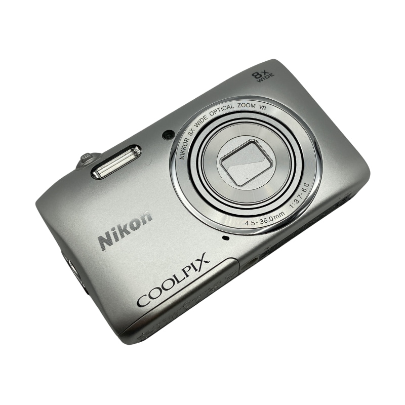 中古 Nikon デジタルカメラ COOLPIX S3600 8倍ズーム 2005万画素 クリスタルシルバー S3600SL