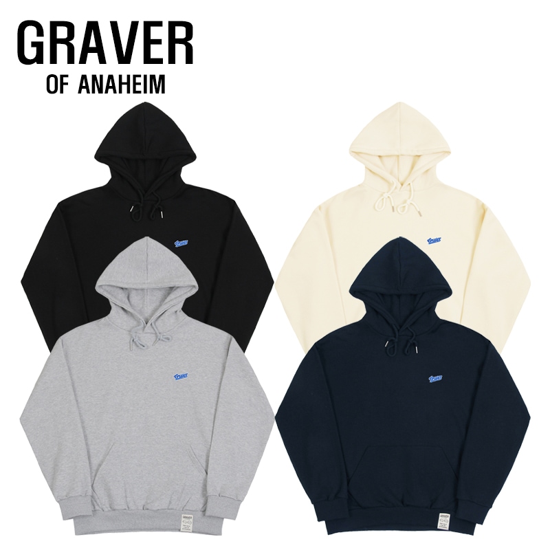 [UNISEX] Baseball Blue Logo Embroidered Hoodie_4color