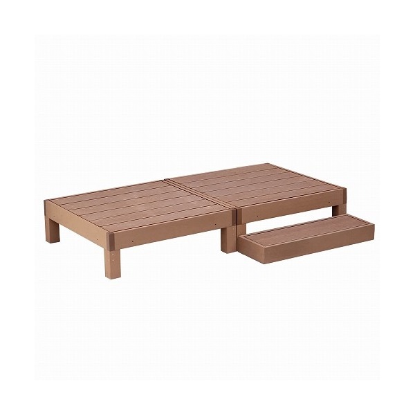 住まいスタイル 人工木ウッドデッキ ecofeel 2台 ステップセット ライトブラウン PWDE-2P-STP-LBR メーカー直送 26,810円