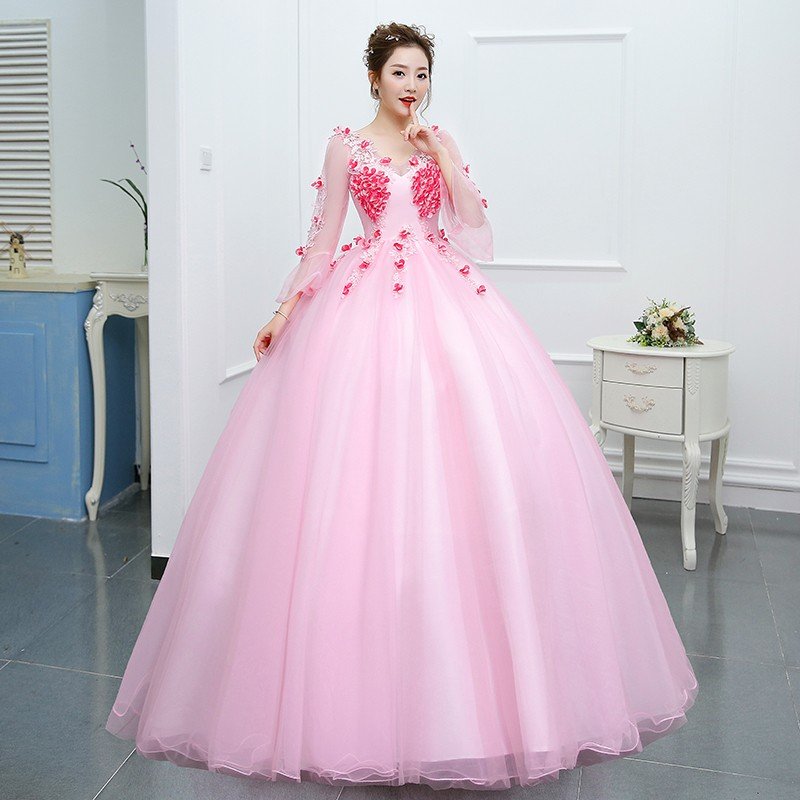 ウェディングドレス カラードレス ロングドレス ウェディングカラー　演奏会ドレス パープル系　声楽発表会に人気 ピンク